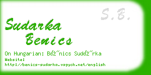 sudarka benics business card
